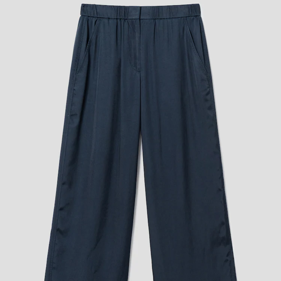 KUHO Fluid Banding Wide Pants - Navy