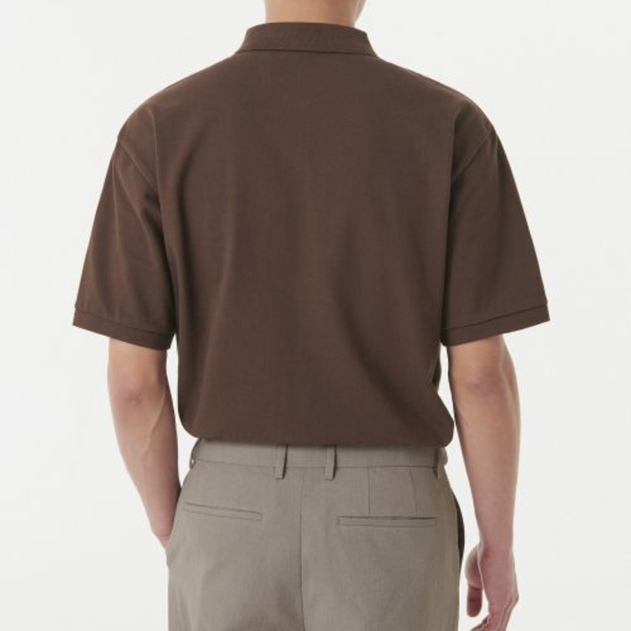 Relaxed Fit Piqué Polo Shirt [Baroque Brown]