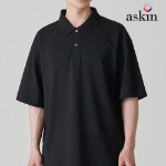 Oversized Piqué Polo Shirt [Black]