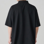 Oversized Piqué Polo Shirt [Black]