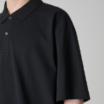 Oversized Piqué Polo Shirt [Black]