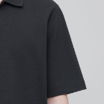 Slit Neck Piqué Polo Shirt [Dark Gray]