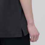 Slit Neck Piqué Polo Shirt [Dark Gray]