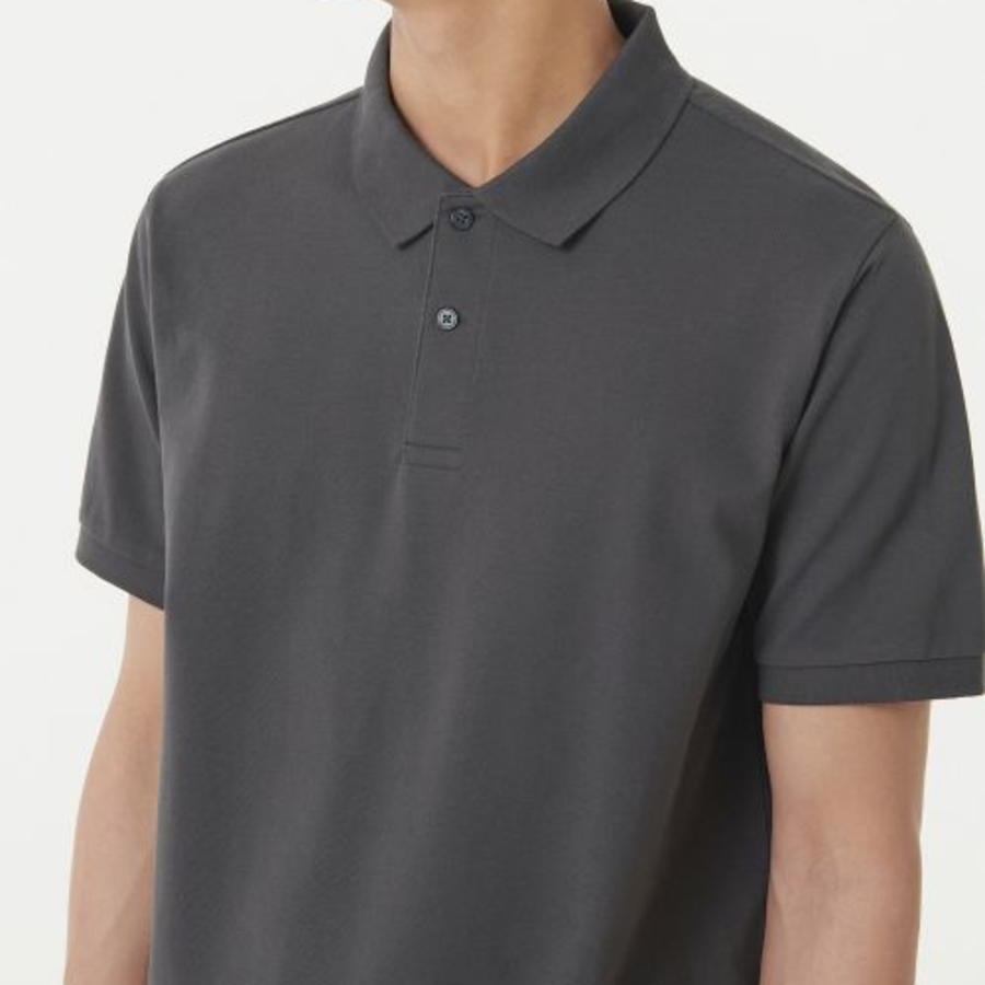 Basic Piqué Polo Shirt [Gunmetal]