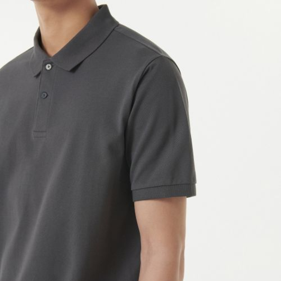 Basic Piqué Polo Shirt [Gunmetal]