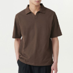 Slit Neck Piqué Polo Shirt [Baroque Brown]