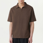 Slit Neck Piqué Polo Shirt [Baroque Brown]