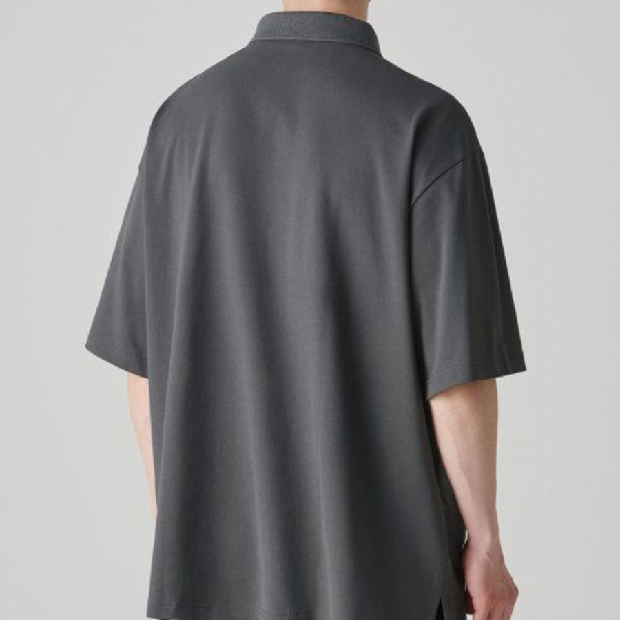 [Cooltandard] Oversized Piqué Polo Shirt [Gunmetal]