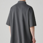 [Cooltandard] Oversized Piqué Polo Shirt [Gunmetal]