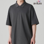 [Cooltandard] Oversized Piqué Polo Shirt [Gunmetal]