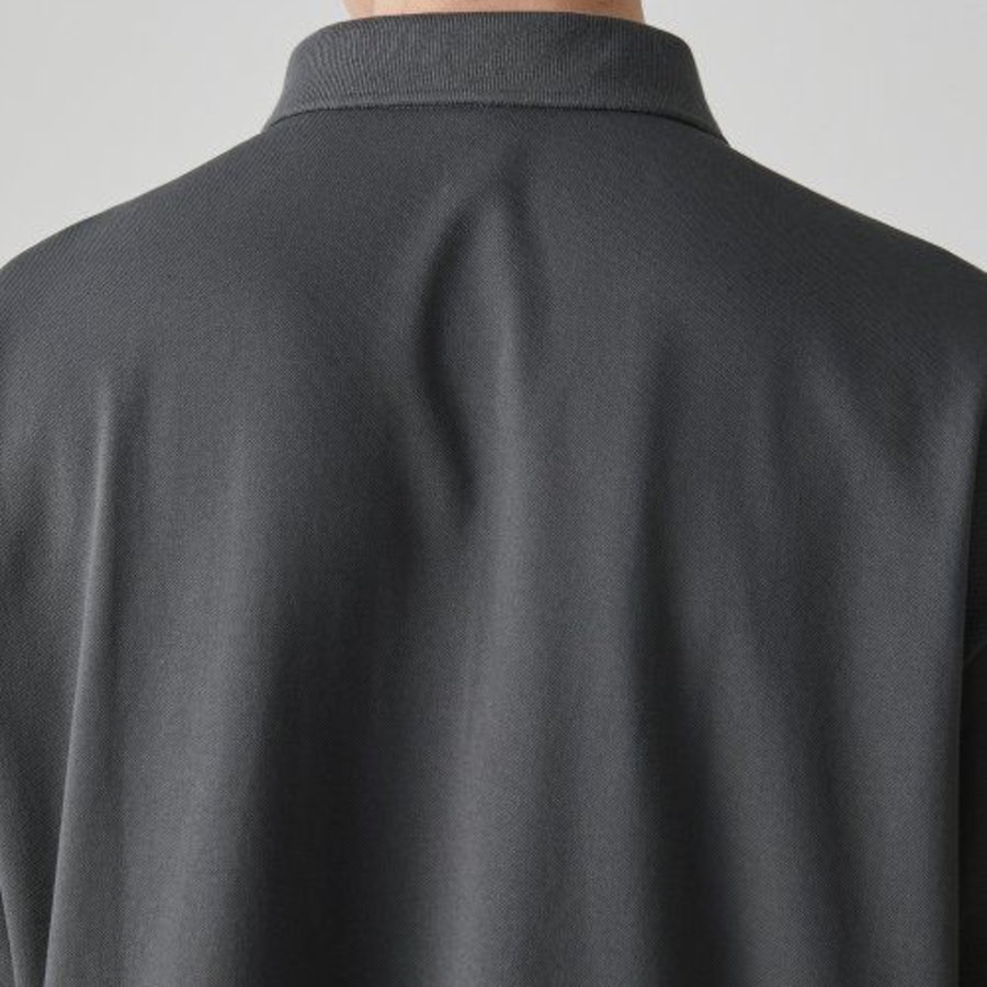 [Cooltandard] Oversized Piqué Polo Shirt [Gunmetal]