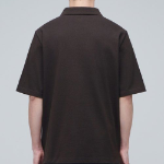 Slit Neck Piqué Polo Shirt [Dark Brown]