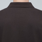 Slit Neck Piqué Polo Shirt [Dark Brown]