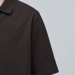 Slit Neck Piqué Polo Shirt [Dark Brown]