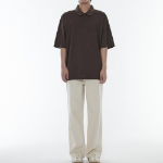 [Cooltandard] Oversized Piqué Polo Shirt [Dusty Brown]