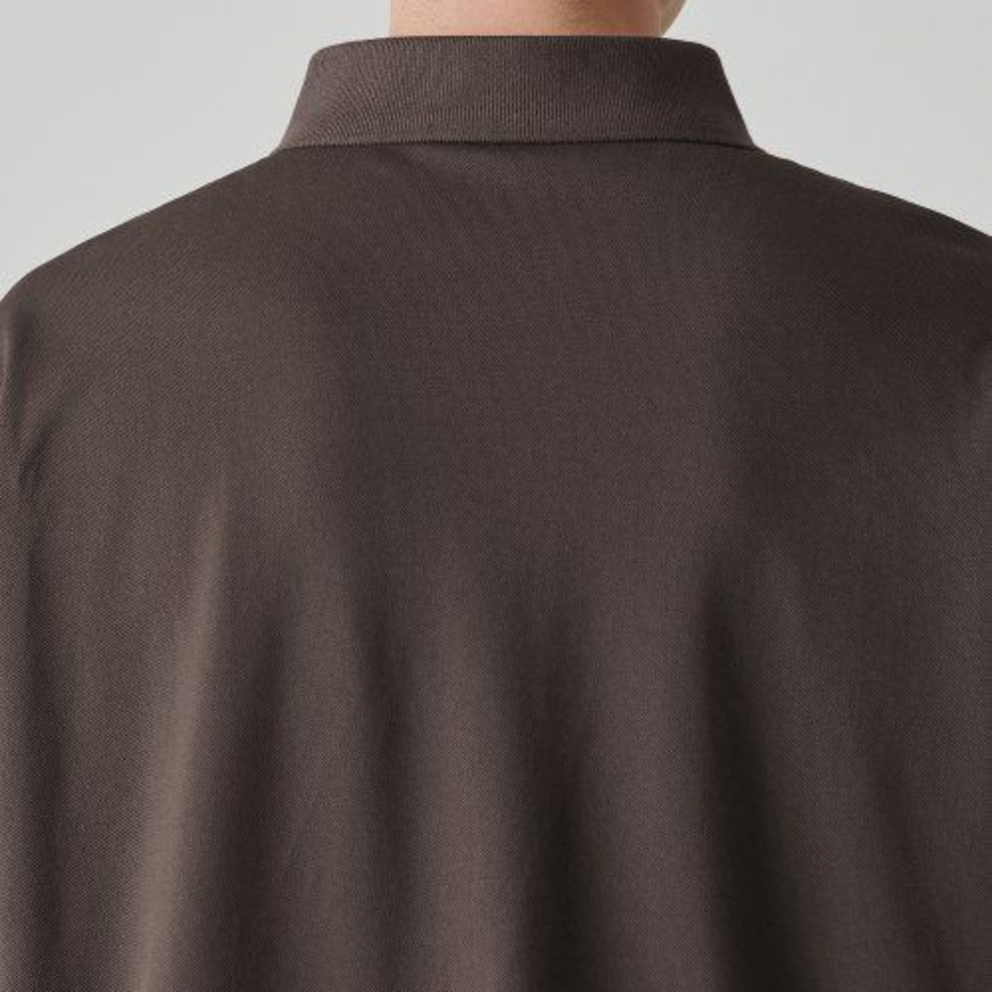 [Cooltandard] Oversized Piqué Polo Shirt [Dusty Brown]