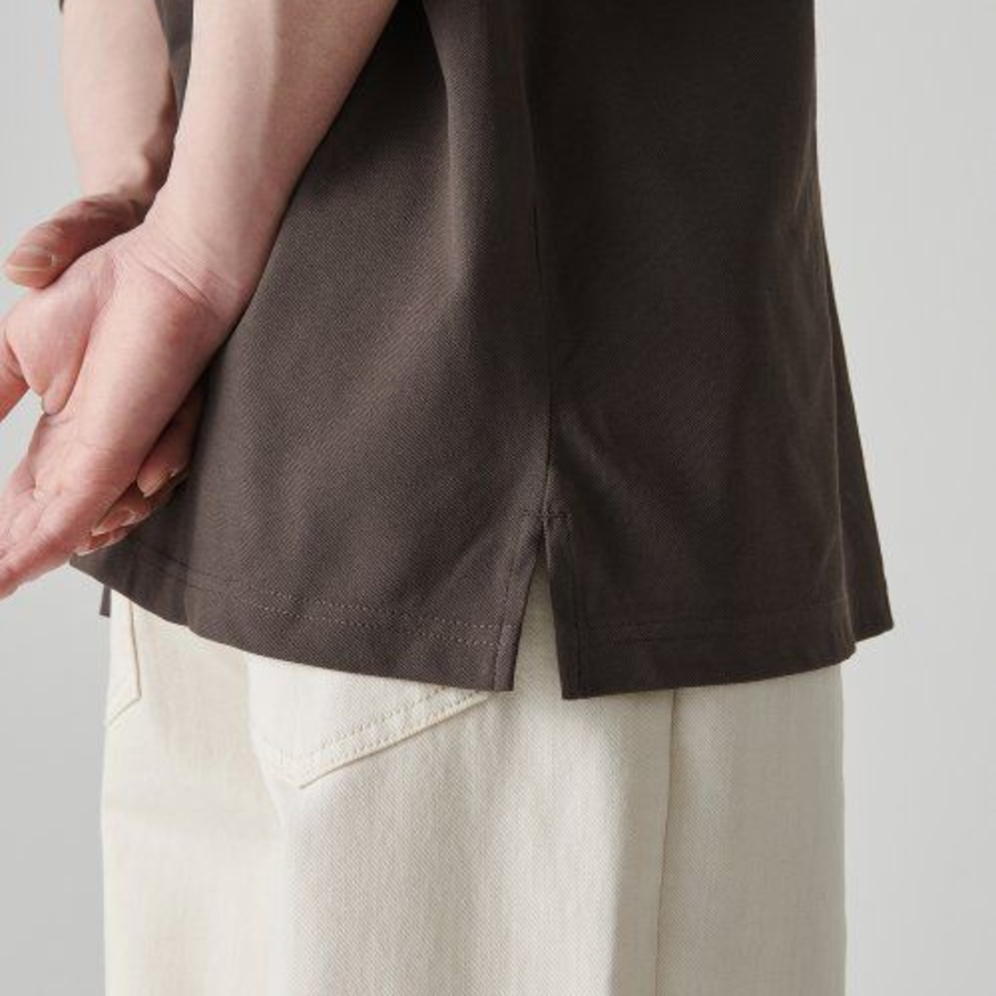 [Cooltandard] Oversized Piqué Polo Shirt [Dusty Brown]