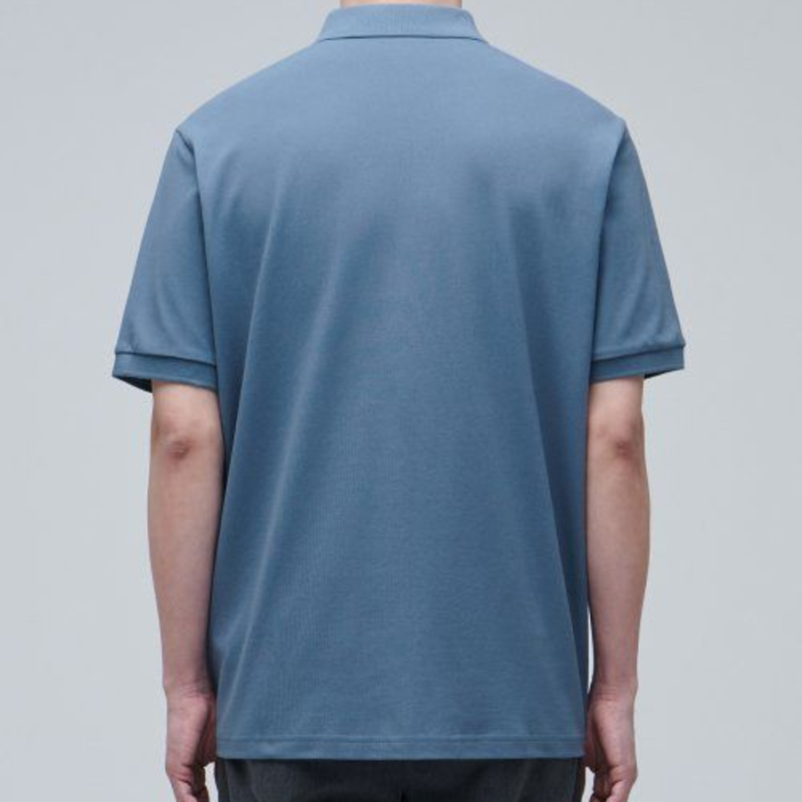 [Cooltandard] Piqué Polo Shirt [Blue Gray]