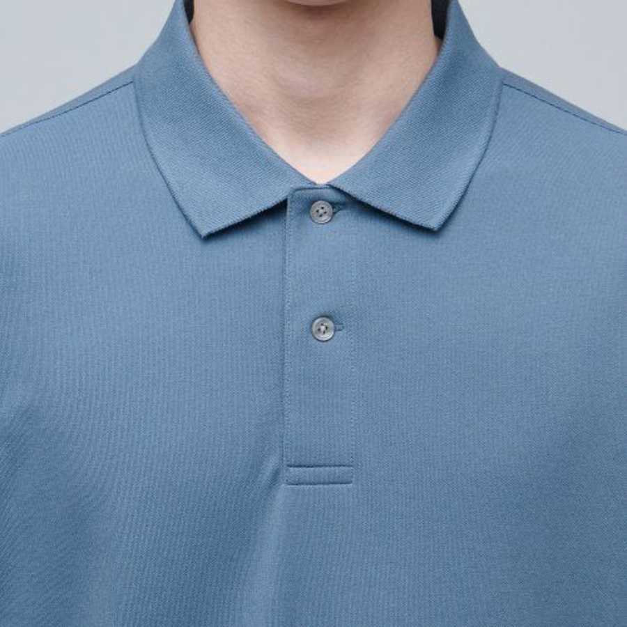 [Cooltandard] Piqué Polo Shirt [Blue Gray]