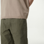 Contrast Collar Knitted Polo Shirt [Beige]