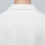 Slit Neck Piqué Polo Shirt [Cream]