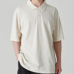 [Cooltandard] Oversize Piqué Polo Shirt [Cream]