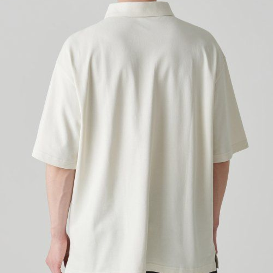 [Cooltandard] Oversize Piqué Polo Shirt [Cream]