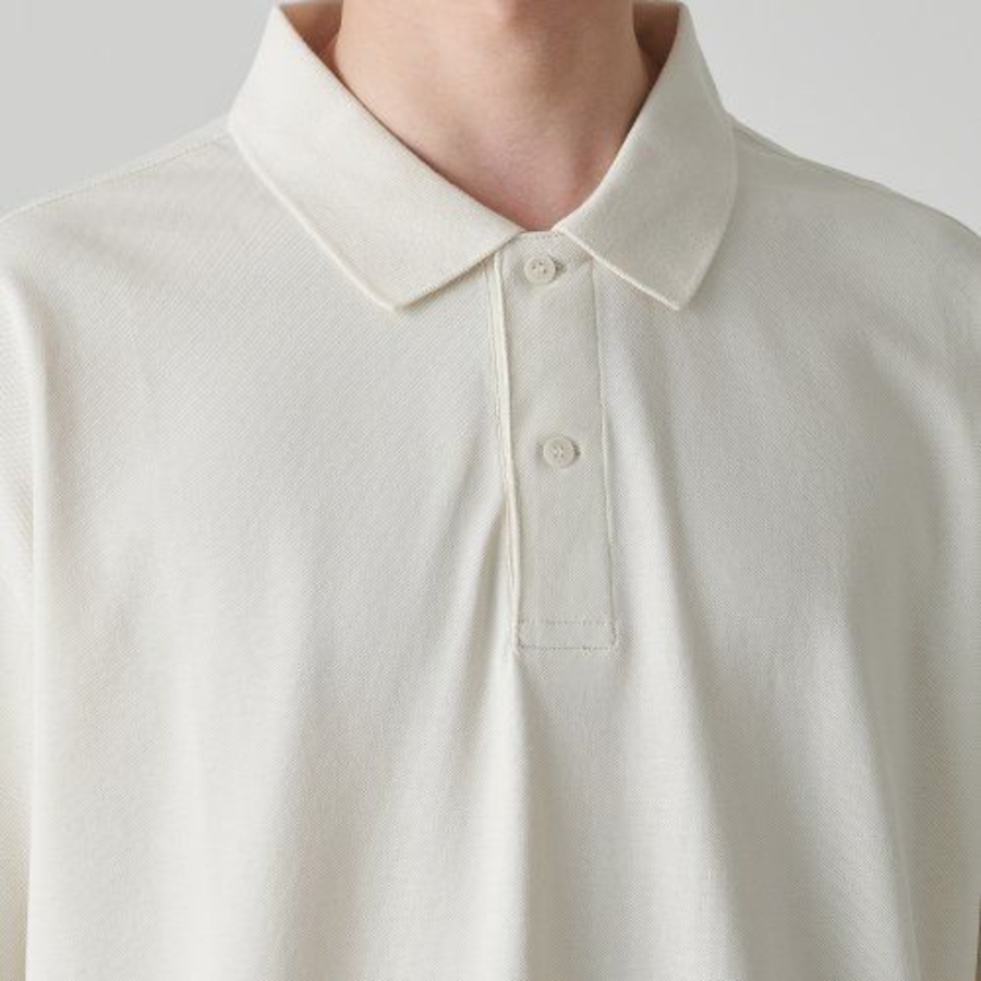 [Cooltandard] Oversize Piqué Polo Shirt [Cream]