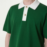 Contrast Collar Knitted Polo Shirt [Irish Green]