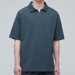 Slit Neck Piqué Polo Shirt [Turquoise]