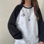 Lettering Contrast Sweatshirt T-shirt