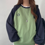 Lettering Contrast Sweatshirt T-shirt