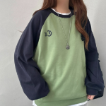 Lettering Contrast Sweatshirt T-shirt