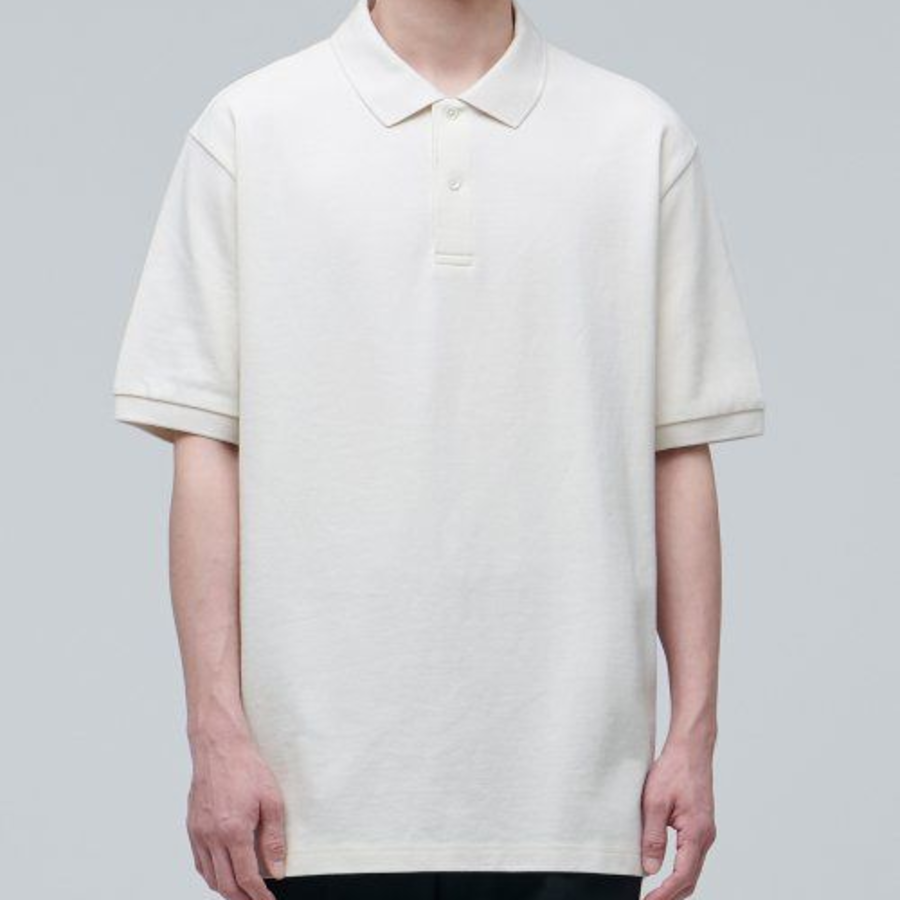Relax Fit Piqué Polo Shirt [Cream]
