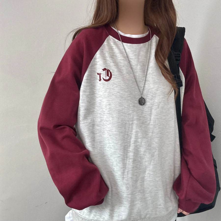 Lettering Contrast Sweatshirt T-shirt