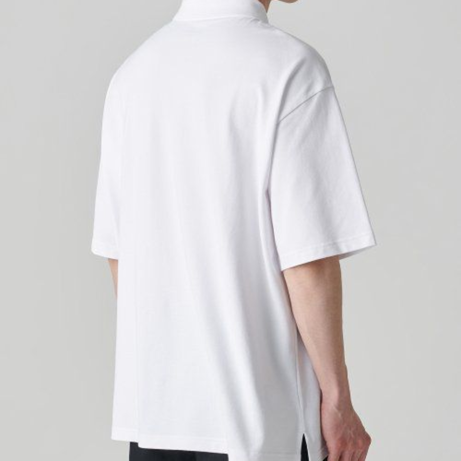 [Cooltandard] Oversize Piqué Polo Shirt [White]