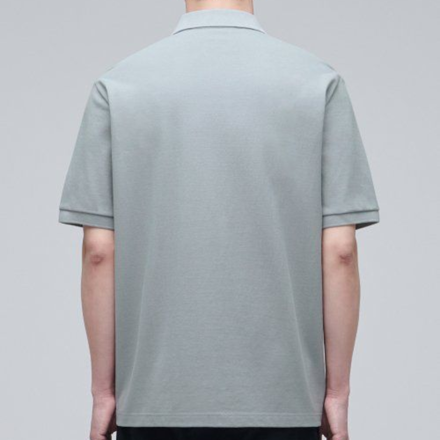 Basic Piqué Polo Shirt [Light Grey]