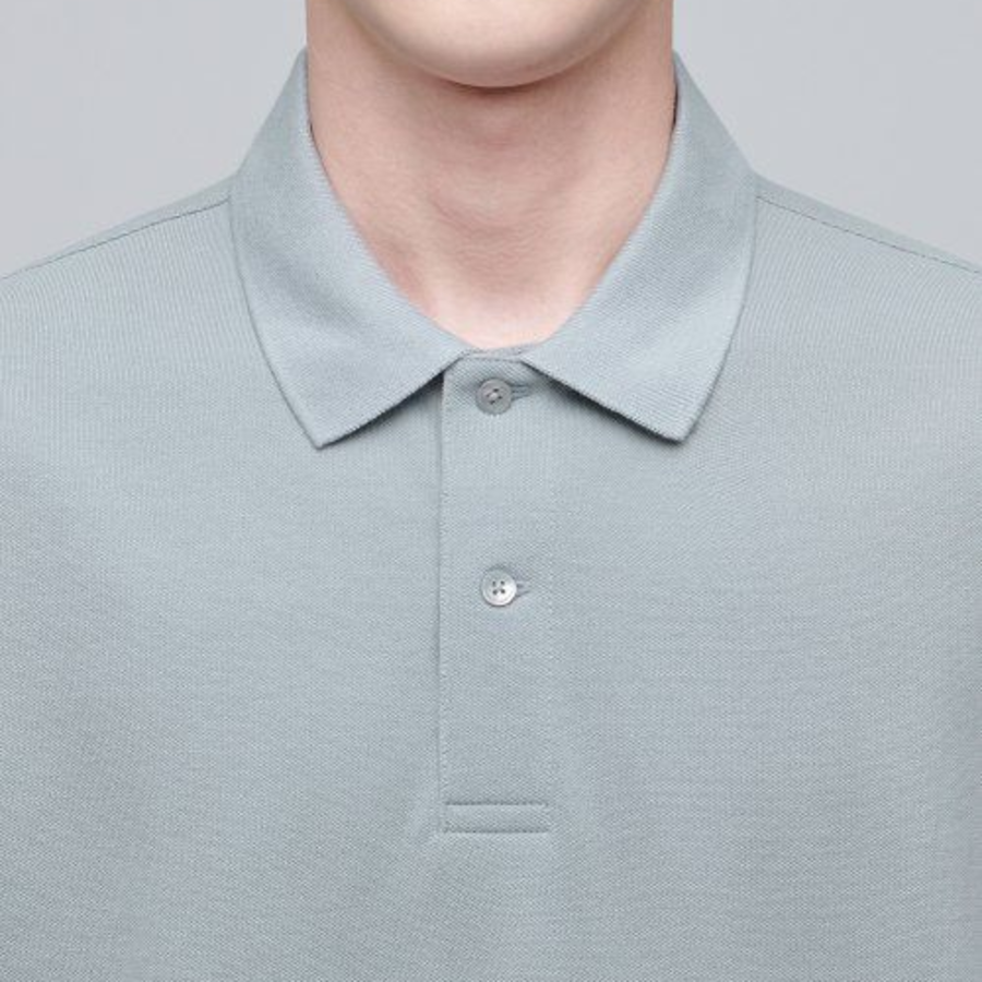 Basic Piqué Polo Shirt [Light Grey]