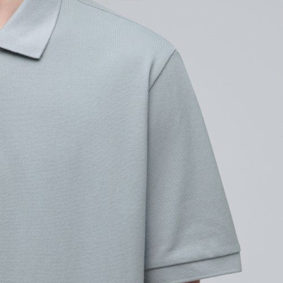 Basic Piqué Polo Shirt [Light Grey]