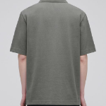 Slit Neck Piqué Polo Shirt [Dusty Khaki]