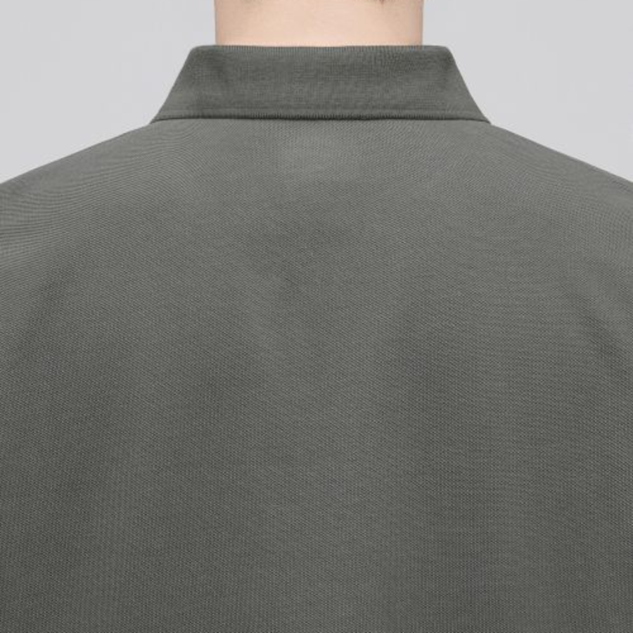 Slit Neck Piqué Polo Shirt [Dusty Khaki]