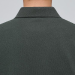 Slit Neck Piqué Polo Shirt [Khaki]