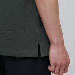 Slit Neck Piqué Polo Shirt [Khaki]