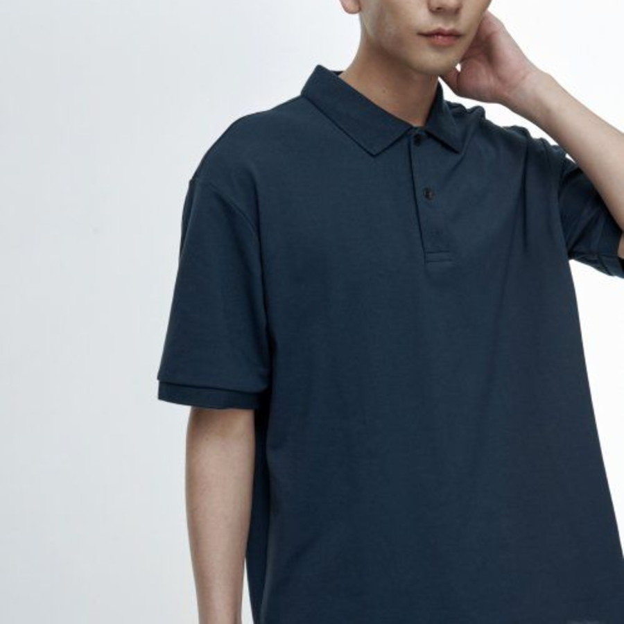 [Cooltandard] Relax Fit Piqué Polo Shirt [Turquoise]