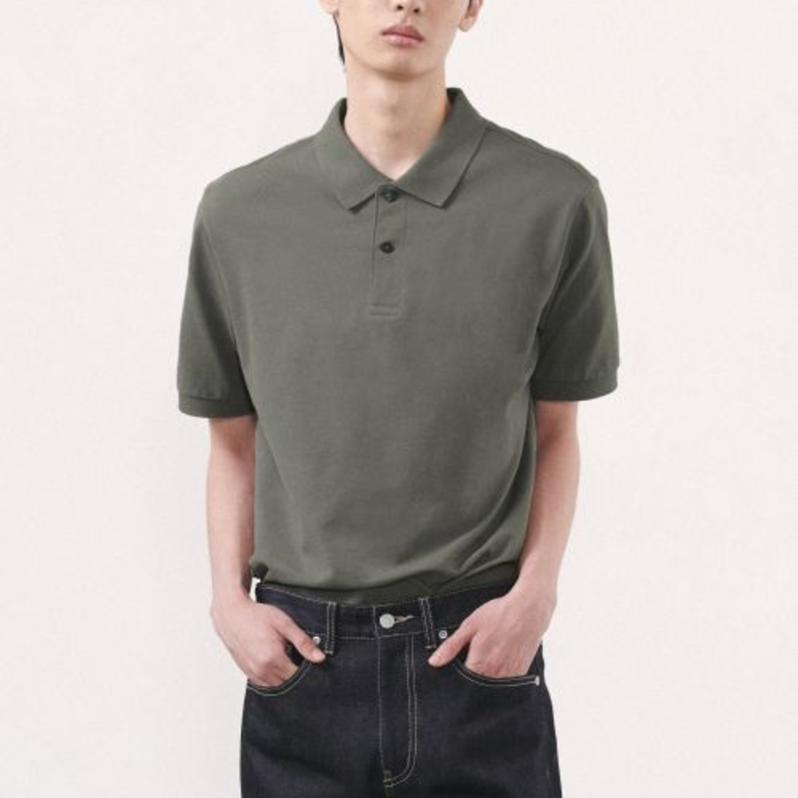 Basic Piqué Polo Shirt [Dusty Khaki]