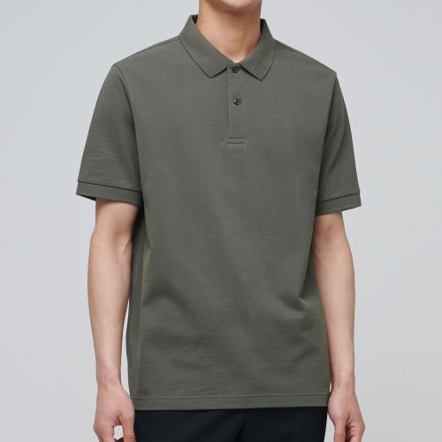 Basic Piqué Polo Shirt [Dusty Khaki]