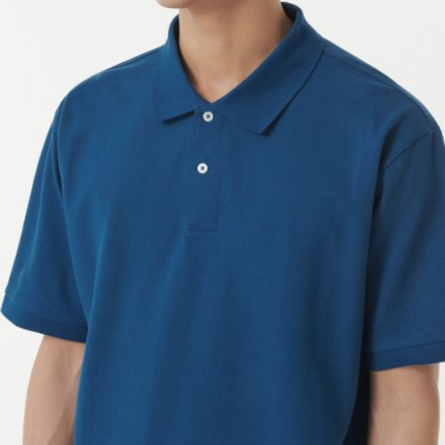 Relax Fit Piqué Polo Shirt [Classic Blue]