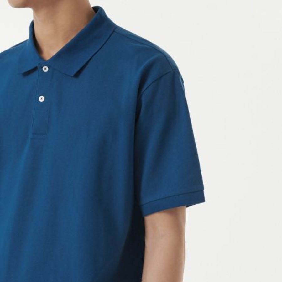 Relax Fit Piqué Polo Shirt [Classic Blue]