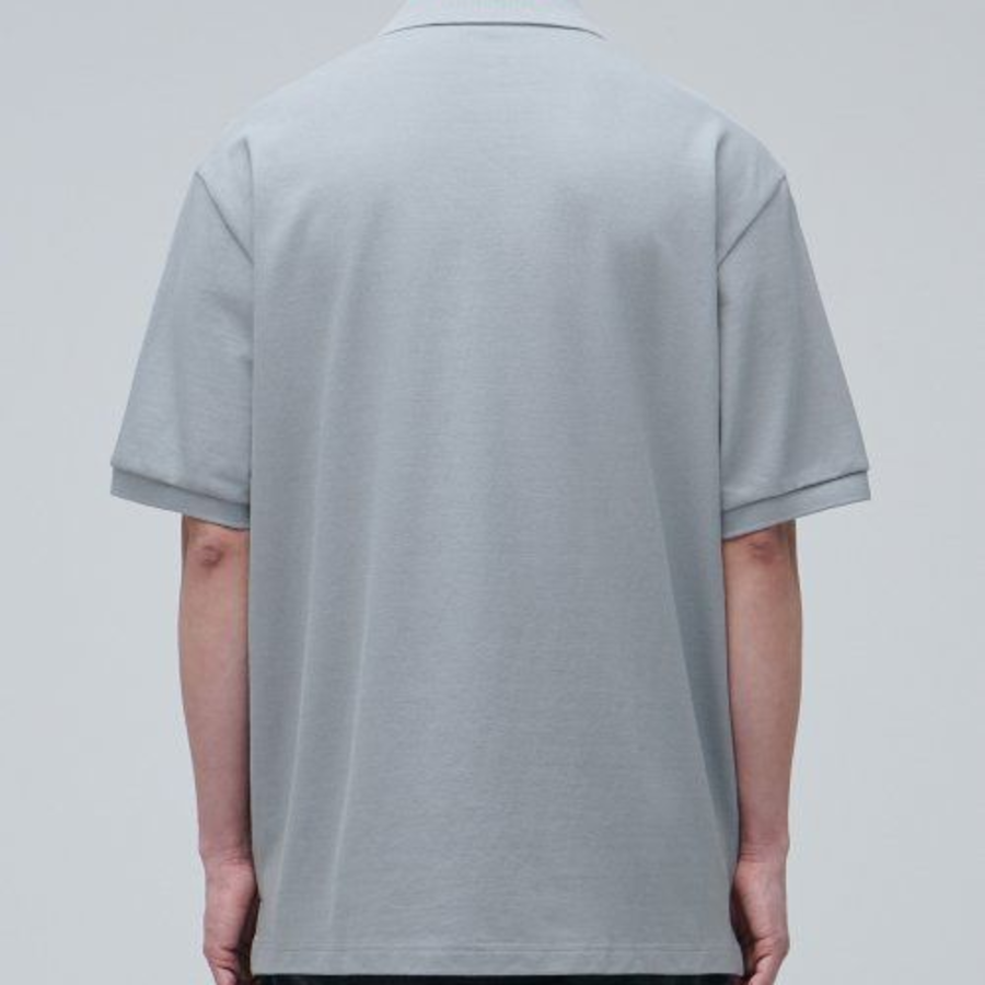 Relax Fit Piqué Polo Shirt [Light Gray]