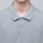 Relax Fit Piqué Polo Shirt [Light Gray]